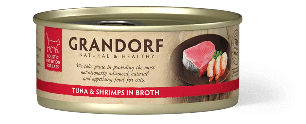 גרנדורף מעדן לחתול פילה טונה ושרימפס 70 גרם