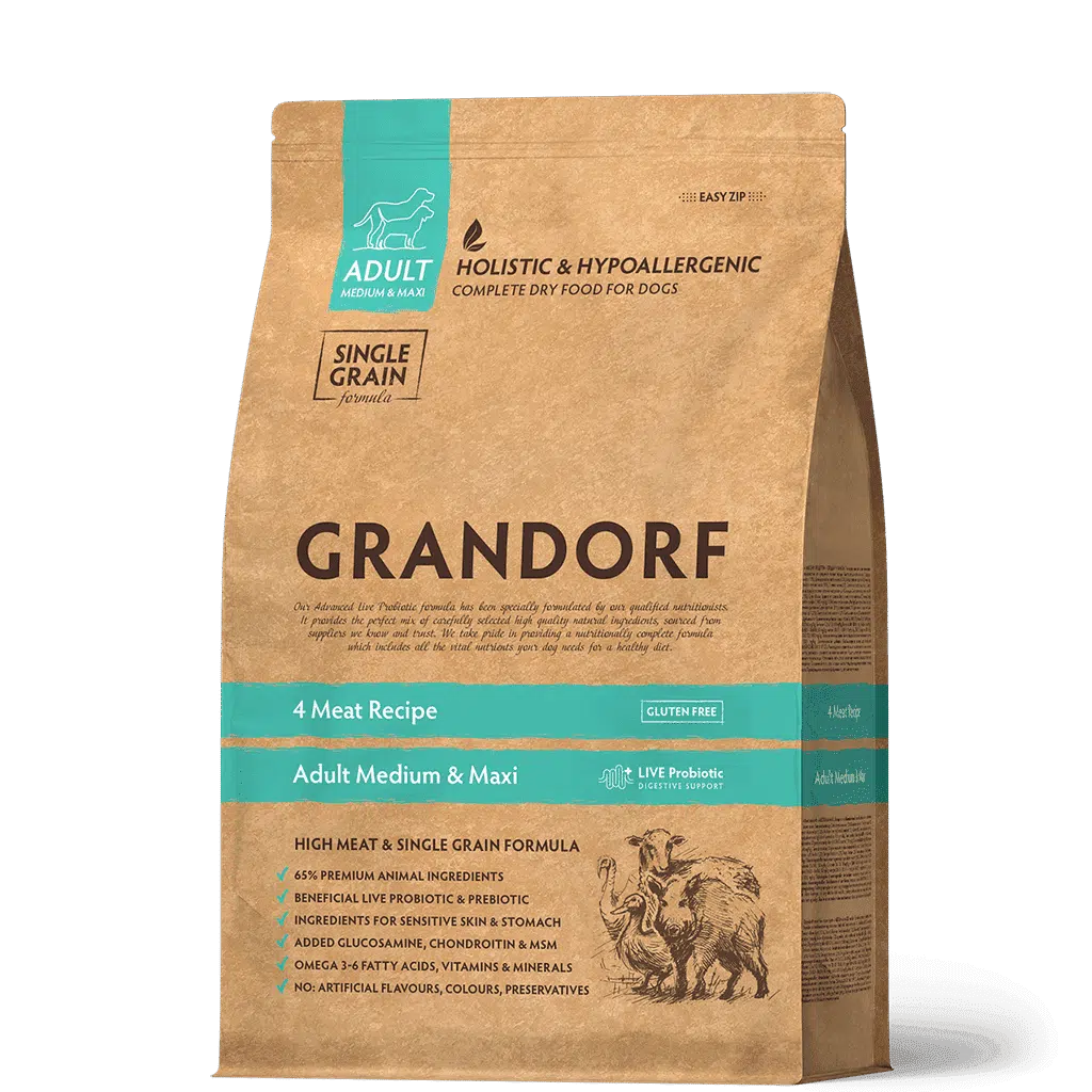 גרנדורף לכלב גזע בינוני/גדול 4 סוגי בשר 10 ק"ג