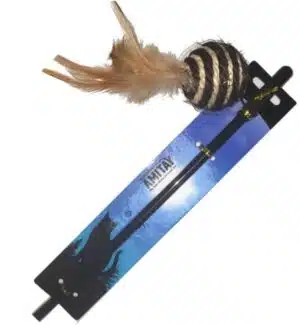 חכה לחתול חבל נוצה וכדור