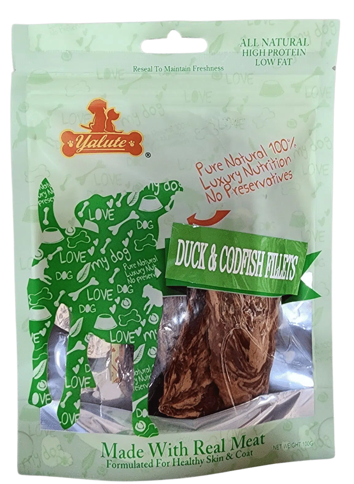 ילוט חטיף לכלב פילה ברווז ודג 100 גרם