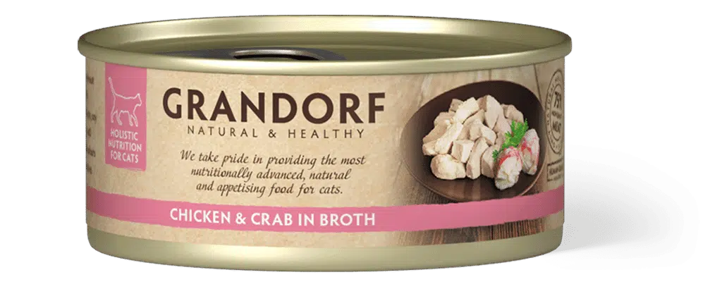 גרנדורף מעדן לחתול חזה עוף ופילה סרטנים 70 גרם