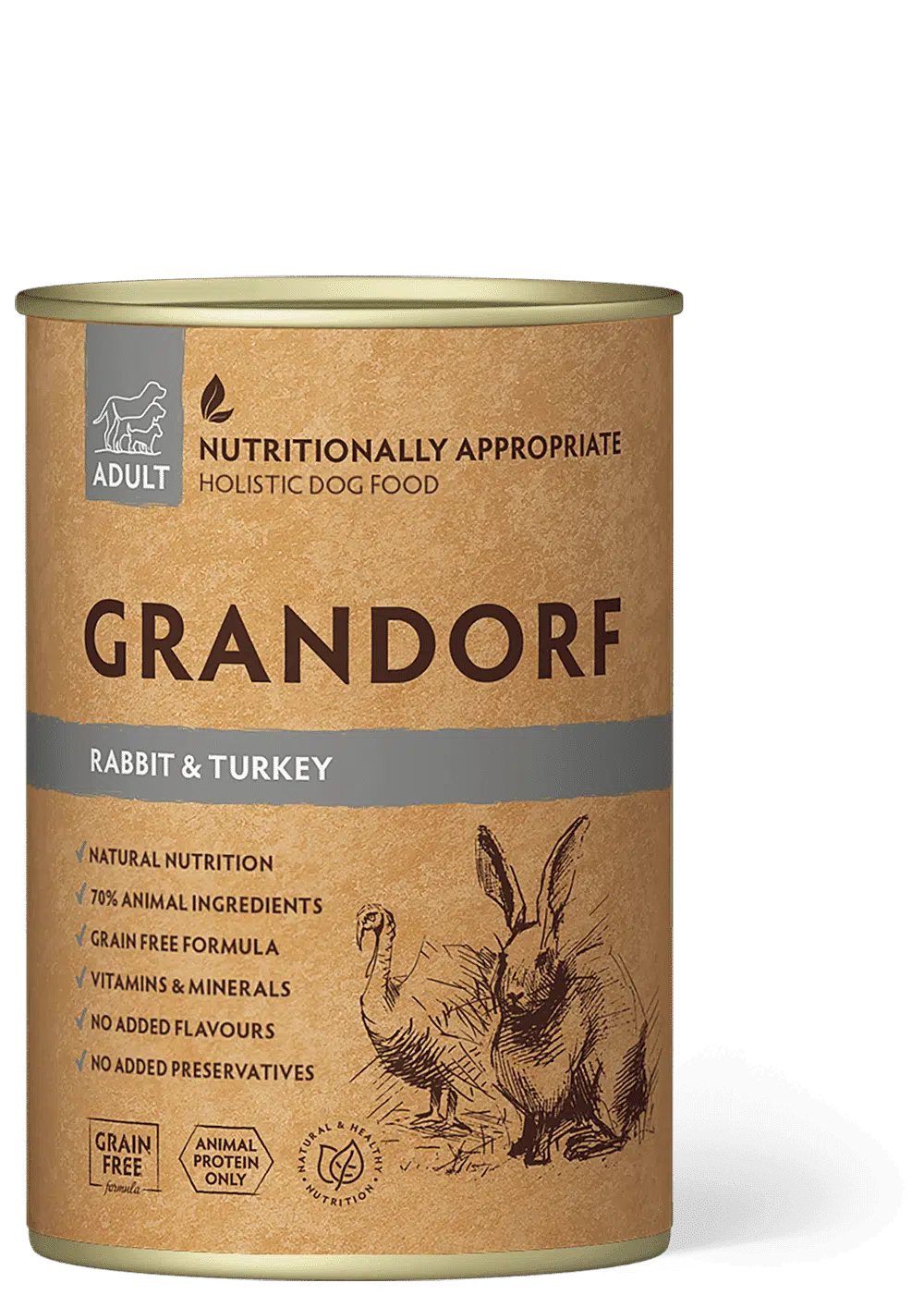 גרנדורף שימור לכלב ארנב והודו 400 גרם