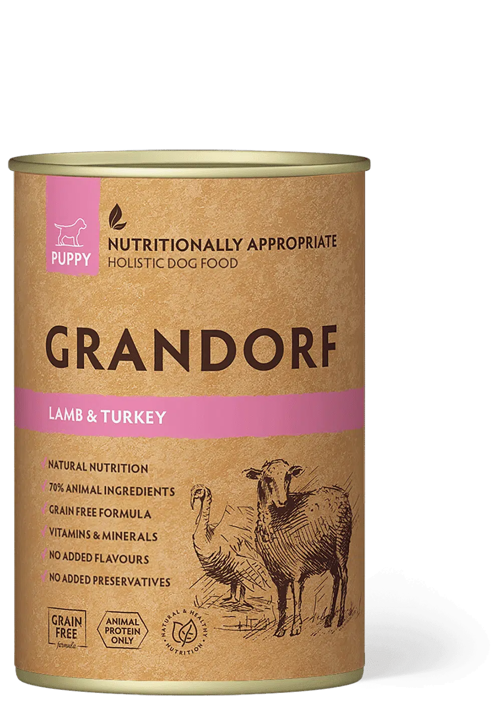 גרנדורף שימור לכלב גור כבש והודו 400 גרם