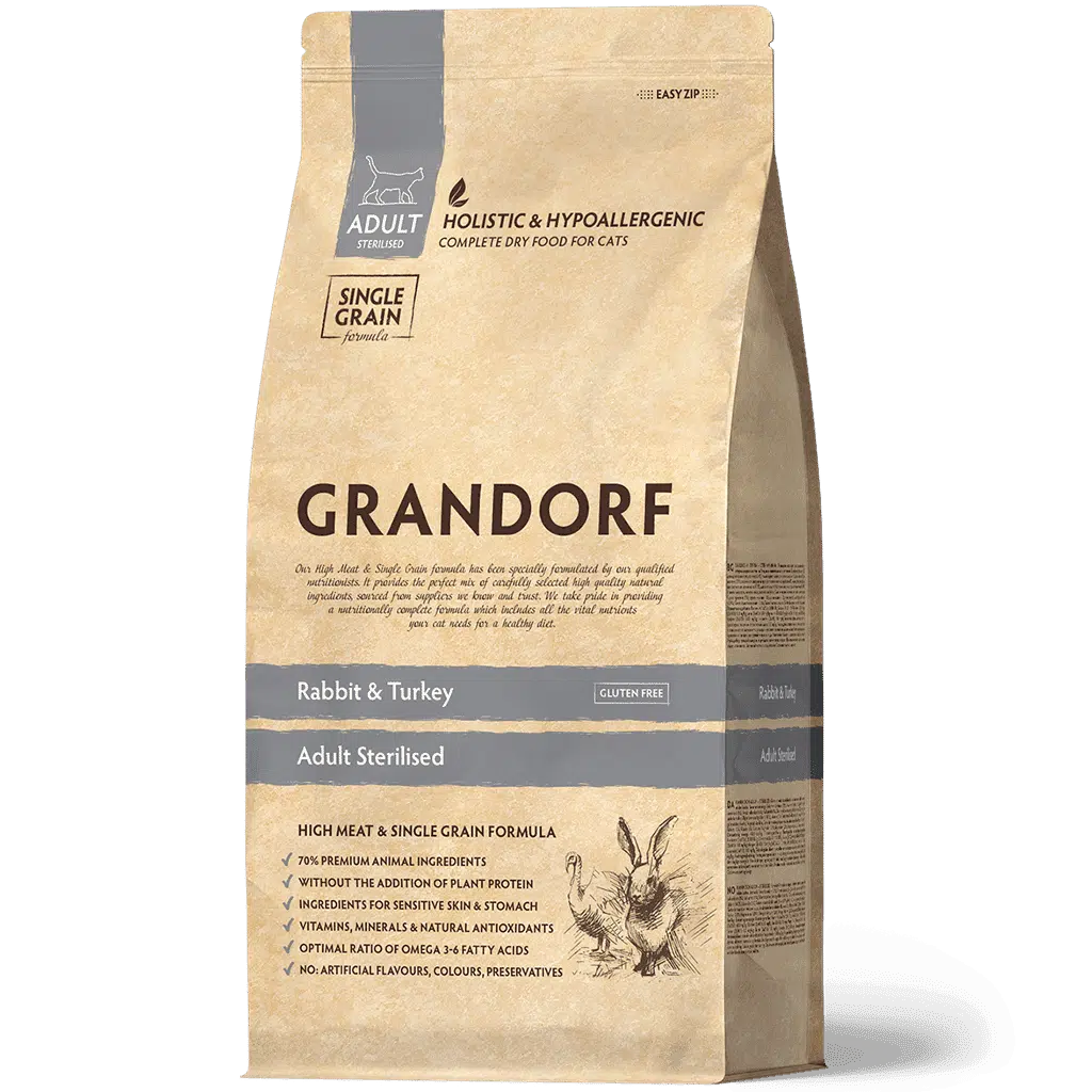 גרנדורף לחתול סטרלייז ארנבת והודו 8 ק"ג