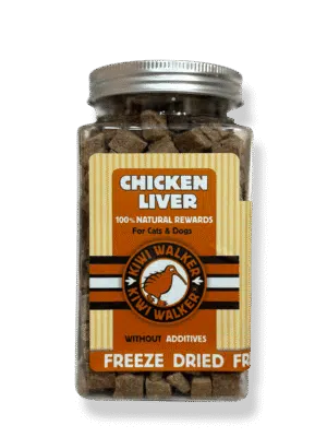 קיווי ווקר חטיף קוביות כבד עוף 100% טבעי לכלב וחתול 115 גרם