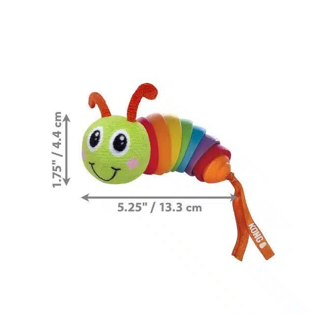 צעצוע לחתול זחל צבעוני מתפתל KONG מידות