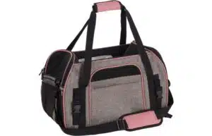 תיק נשיאה זנדור אפור ורוד לכלב ולחתול FLAMINGO