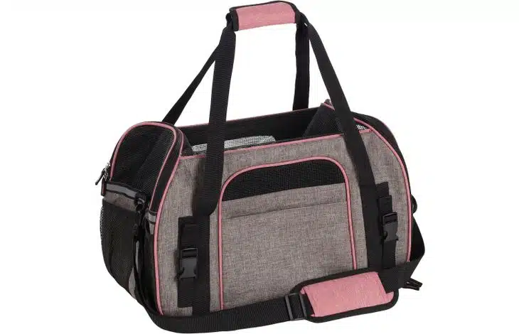 תיק נשיאה זנדור אפור ורוד לכלב ולחתול FLAMINGO