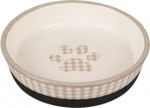 קערה קרמית עם גומי לאוכל ומים מיילו 220 מ"ל FLAMINGO