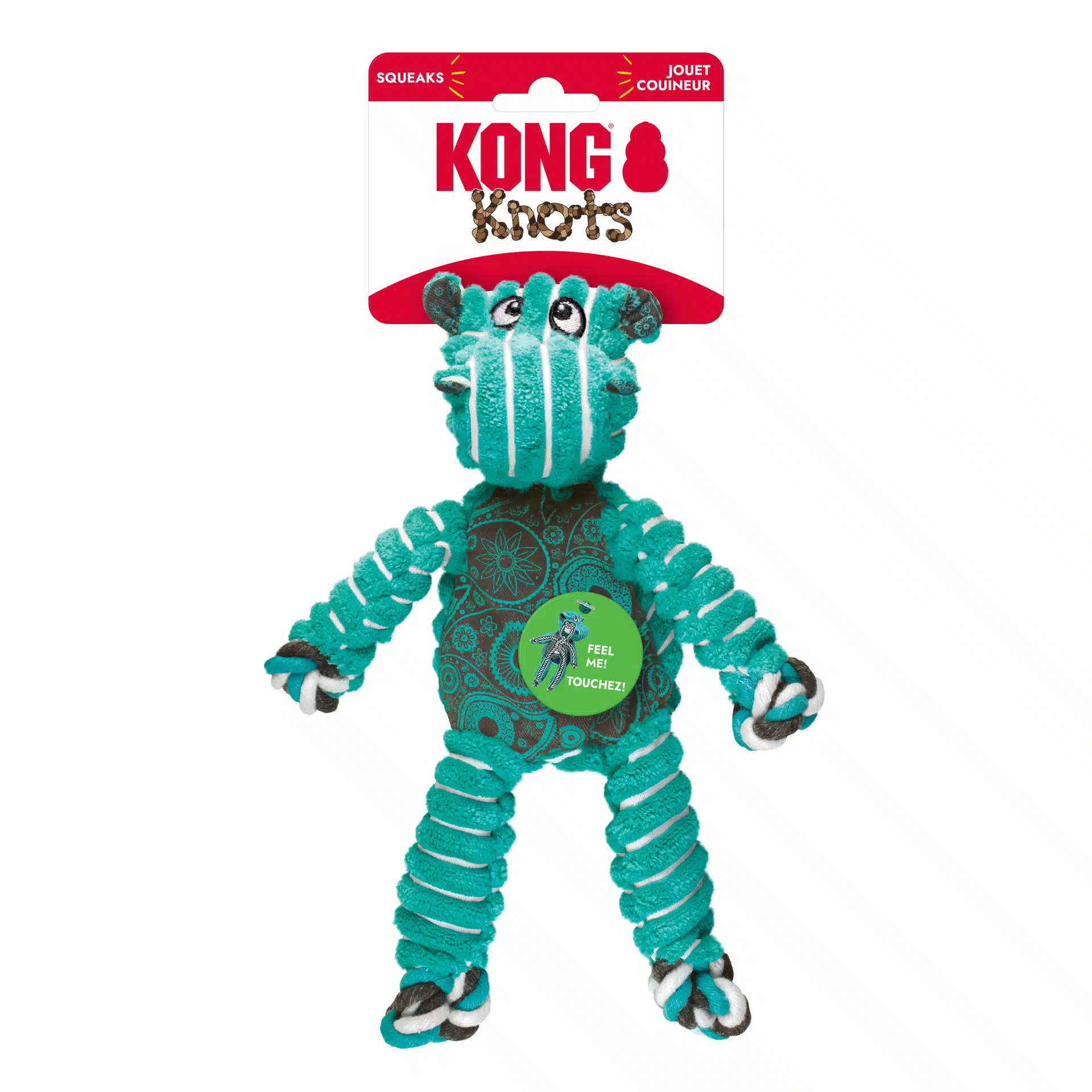 בובת משחק לכלב S/M היפופוטם קשרים פלופי KONG עם אריזה