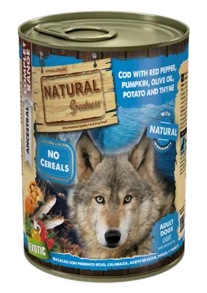 Natural Greatness שימור לייט לכלב דג קוד ופלפל אדום 390 גרם