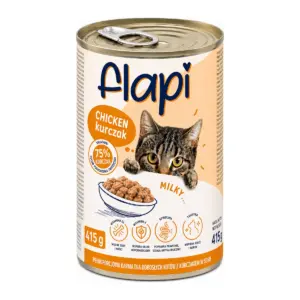 פחית Flapi נתחים ברוטב בטעם עוף לחתול 415 גרם
