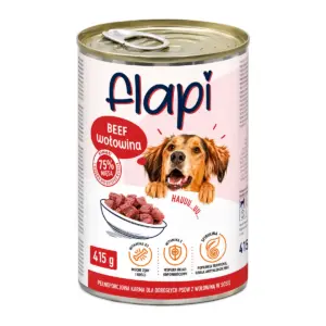 פחית Flapi נתחים ברוטב בטעם בקר לכלב 415 גרם
